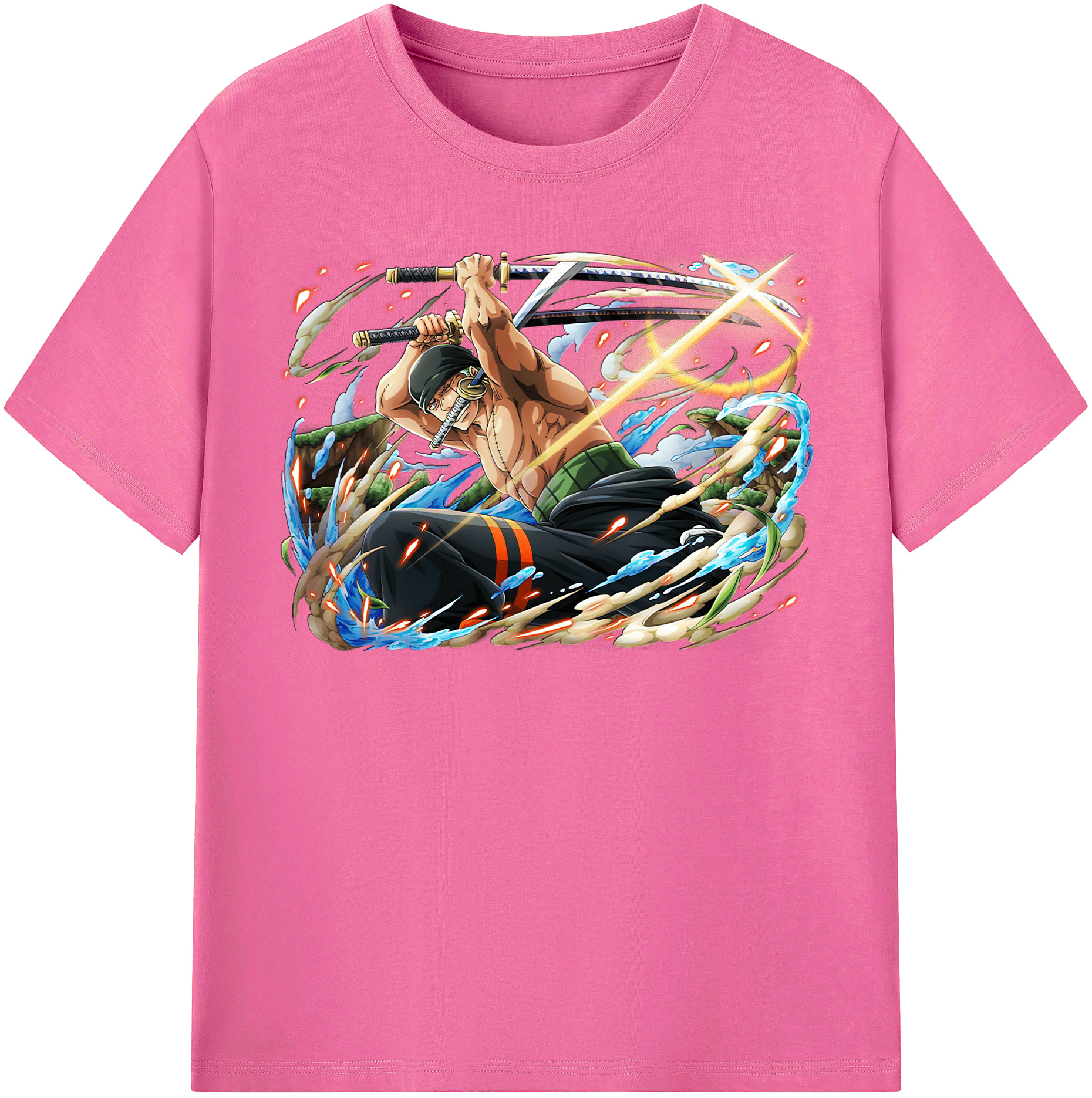ワンピース ロロノア・ゾロ ONE PIECE Roronoa Zoro レディースカジュアルプリントTシャツ（綿100％）